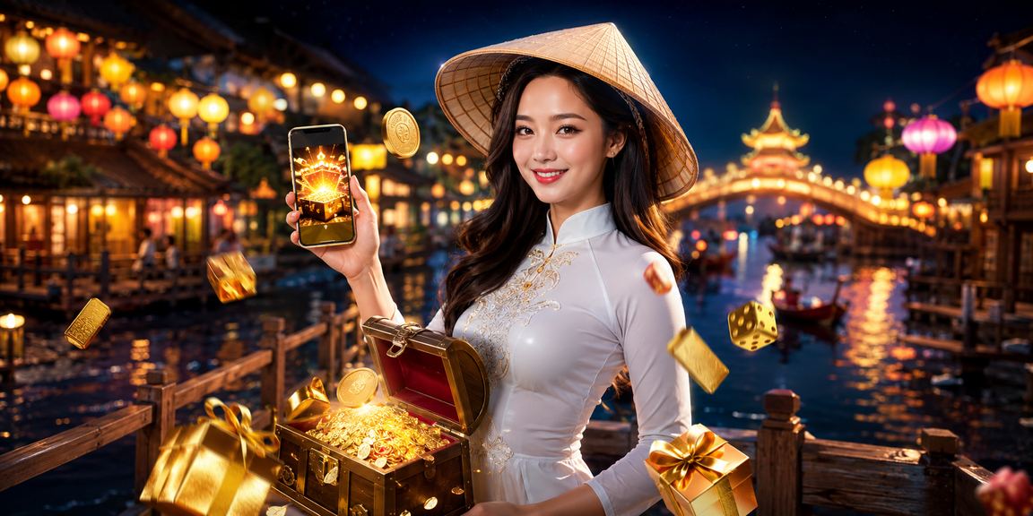 Người chơi tại Hà Nội dùng điện thoại trải nghiệm casino online với nón lá truyền thống