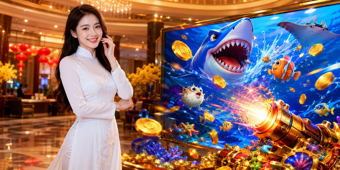 Trò chơi bắn cá với nhân vật áo dài trên nền sông Mekong đặc trưng miền Tây